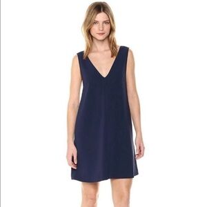 Theory Navy Blue V-Neck Front and Back Dress, Size S
